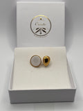 Bague acier inoxydable Cercle nacre goutte