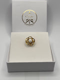 Bague acier inoxydable fleur
