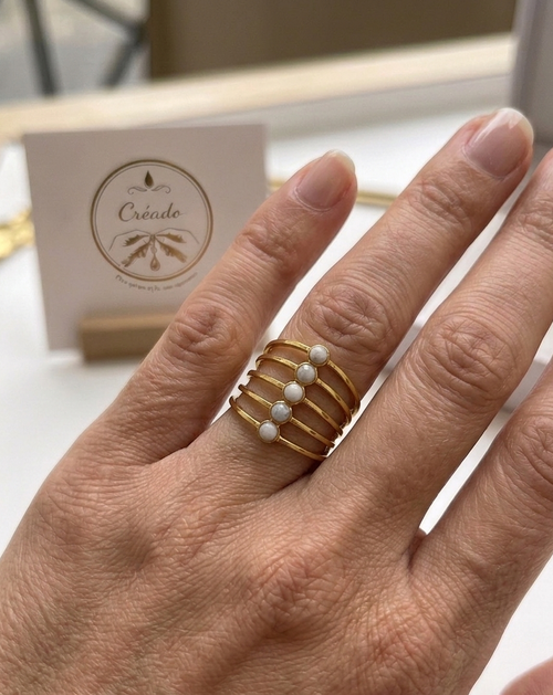 bague acier inoxydable multi-anneaux