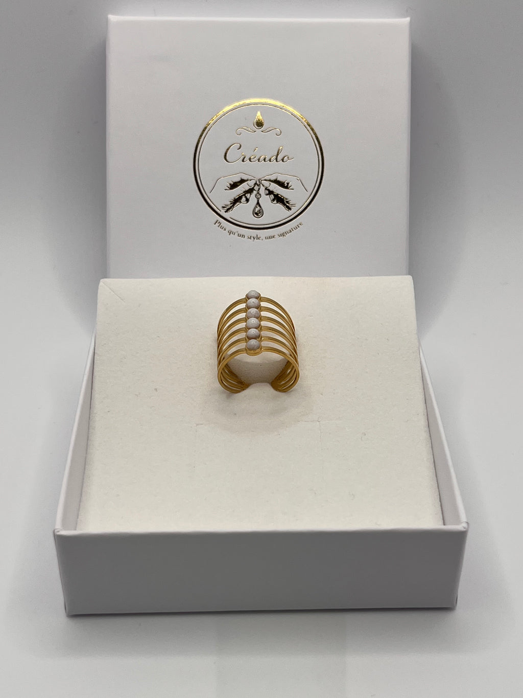 bague acier inoxydable multi-cerceaux