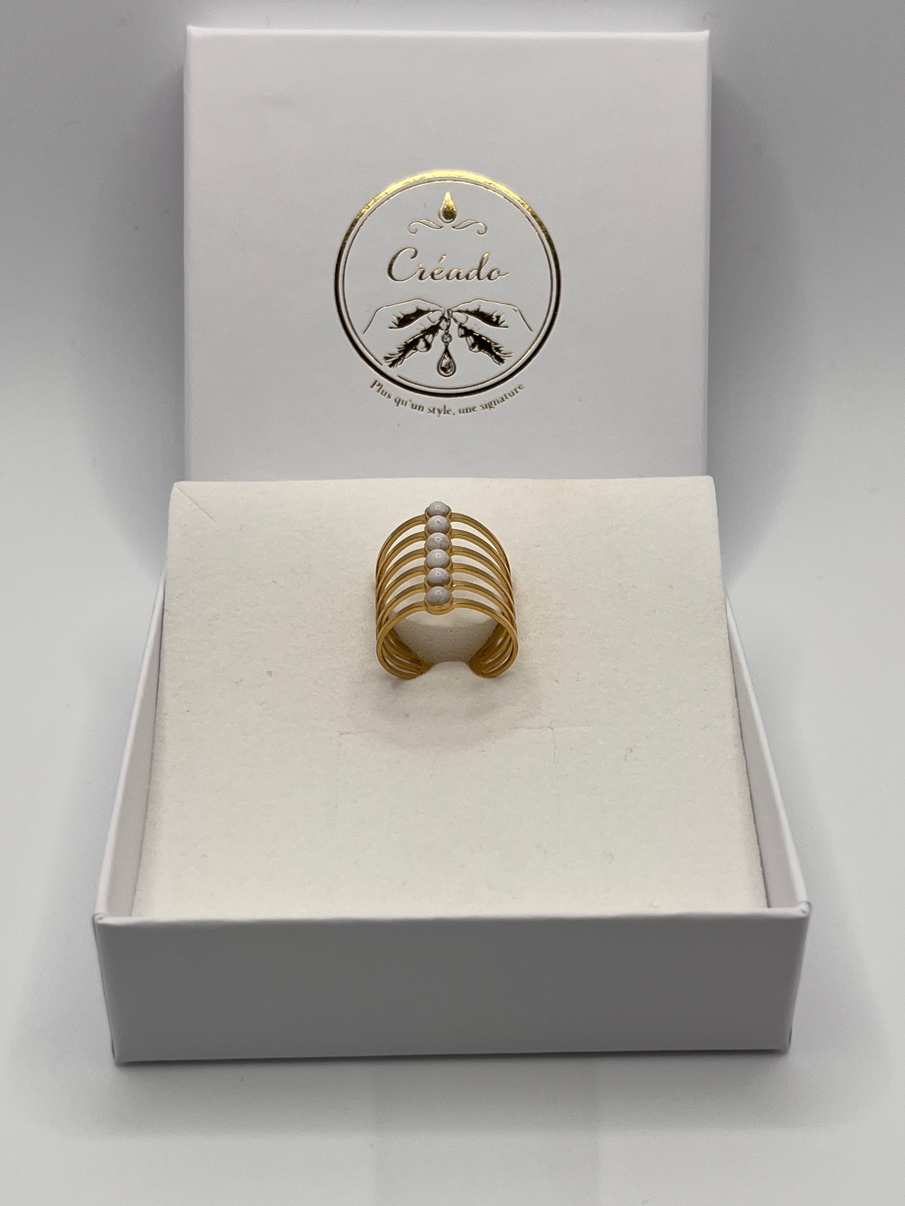 bague acier inoxydable multi-cerceaux
