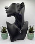 Boucles d'oreilles acier inoxydable Papillon cristal bleu fait main