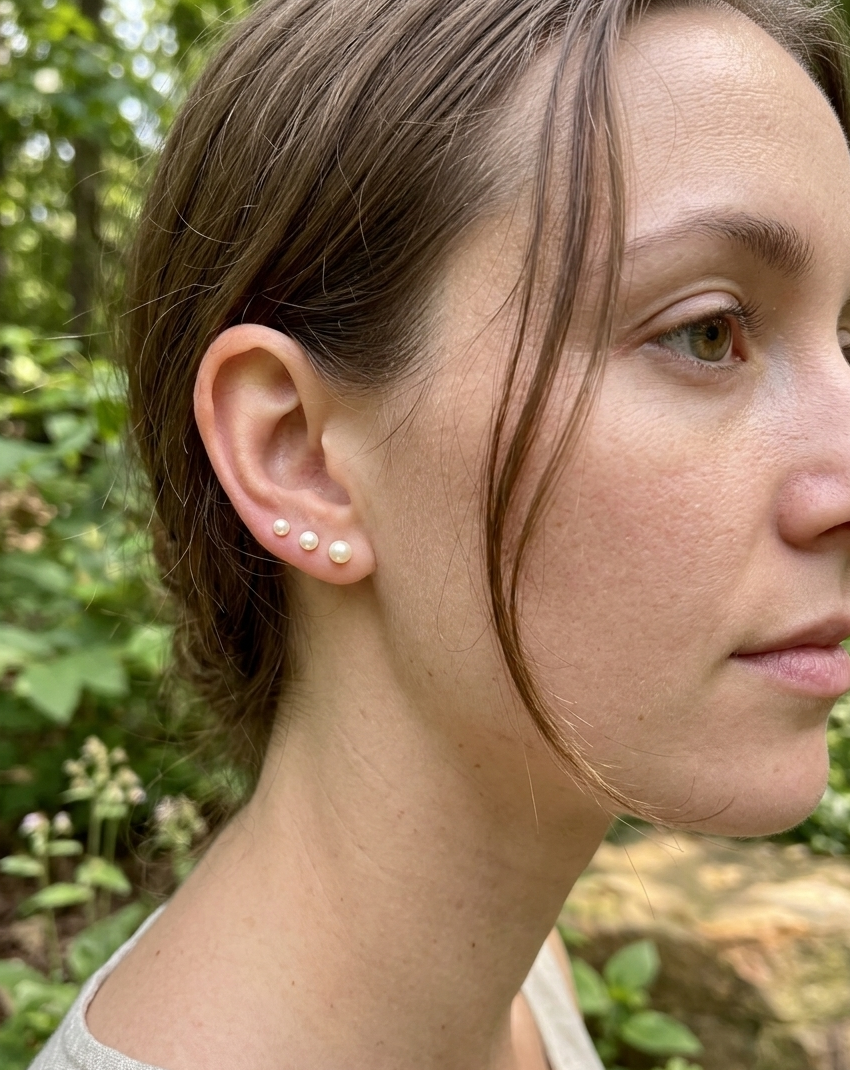 Boucles d'oreilles-perles-acier inoxydable par 3