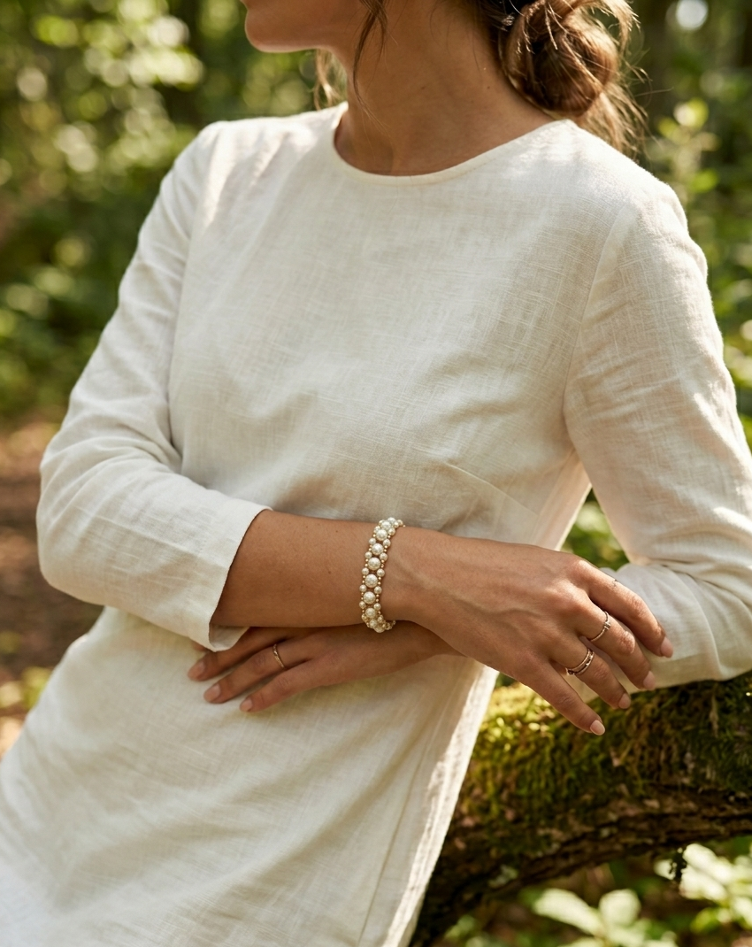 Bracelet acier inoxydable perlé-Le bulle de perles