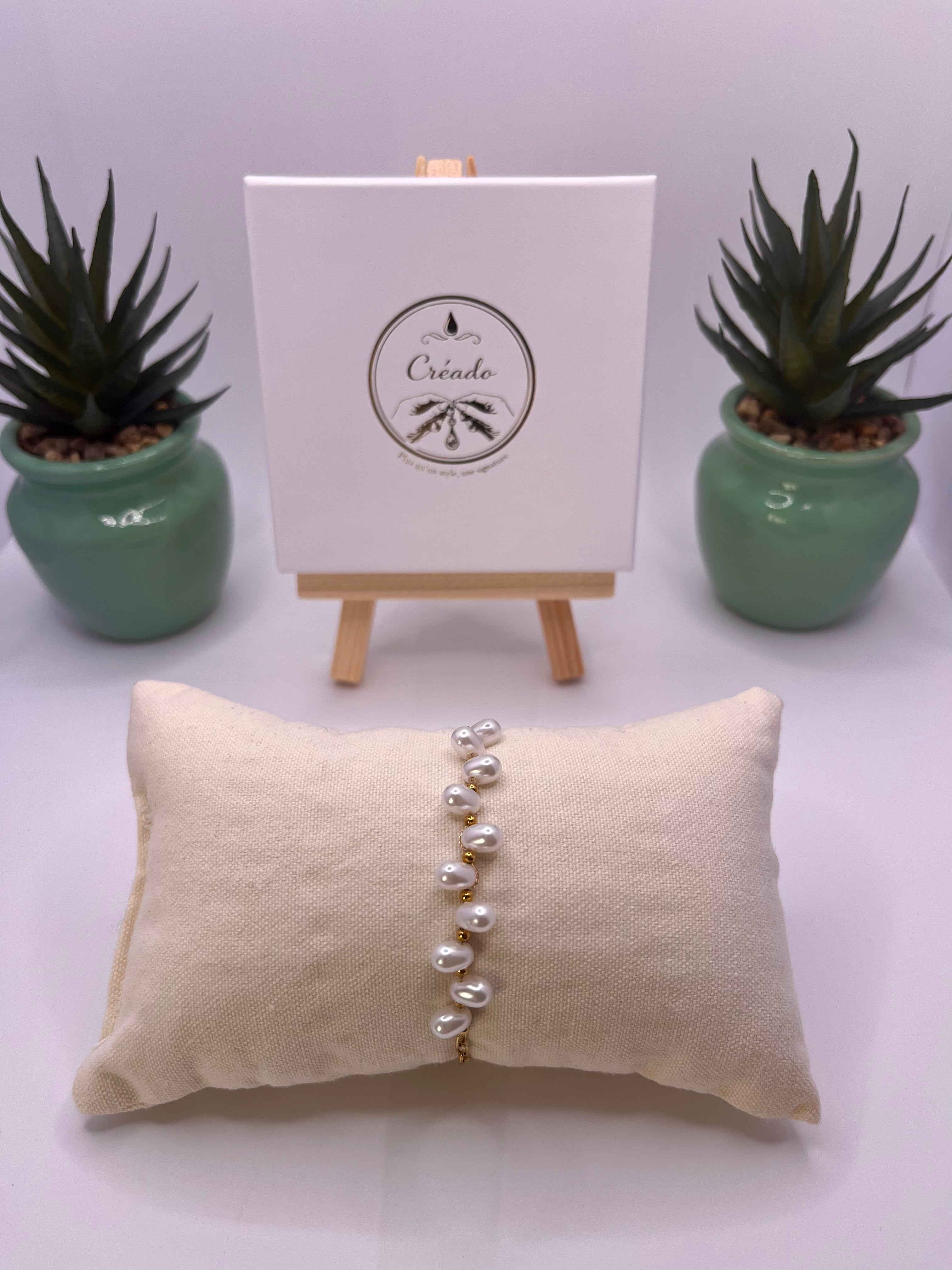 Bracelet acier inoxydable perlé-Le perle de gouttes