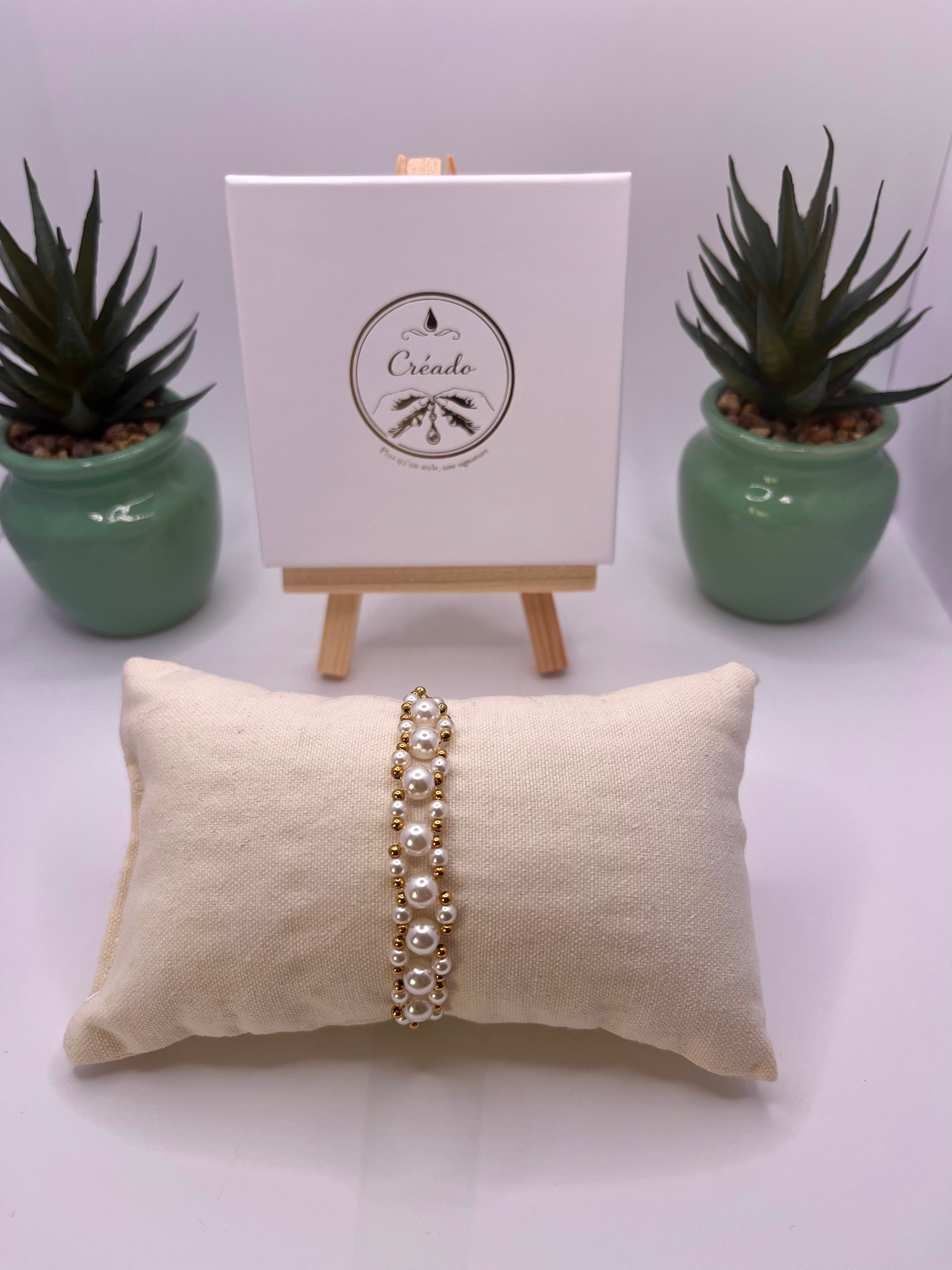 Bracelet acier inoxydable bulles de perles- bulles de perles