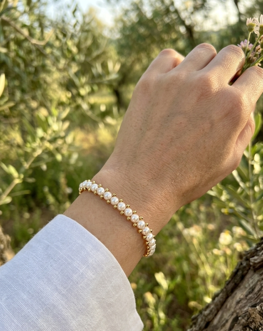 Bracelet acier inoxydable perlé- Le sublima