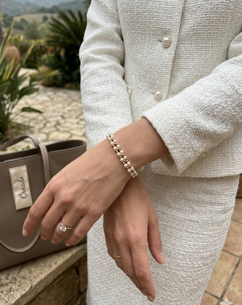 Bracelet acier inoxydable en perles-Le perle chic