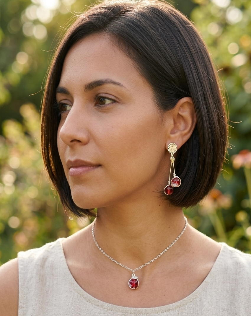 Boucles d'oreilles cerises