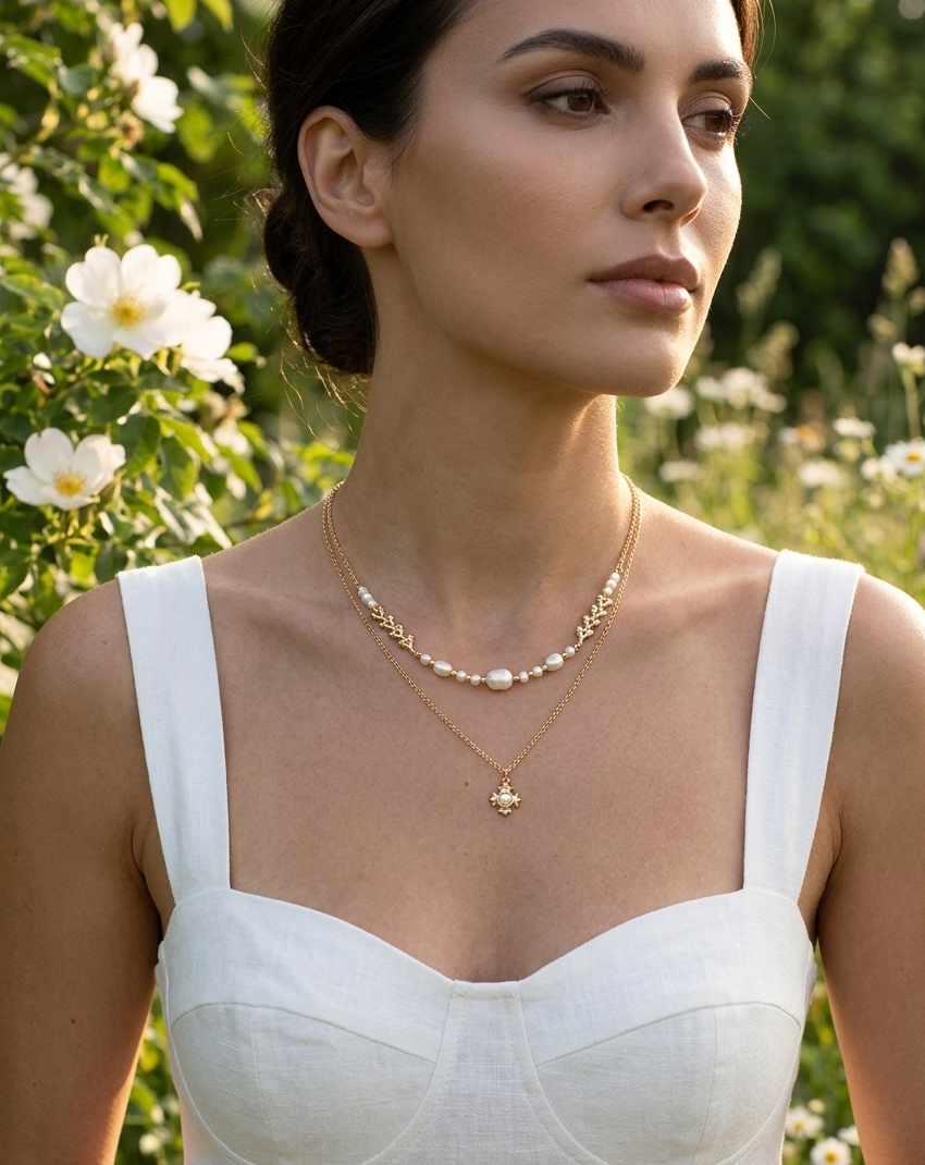 collier lien sacré double rang en acier inoxydable