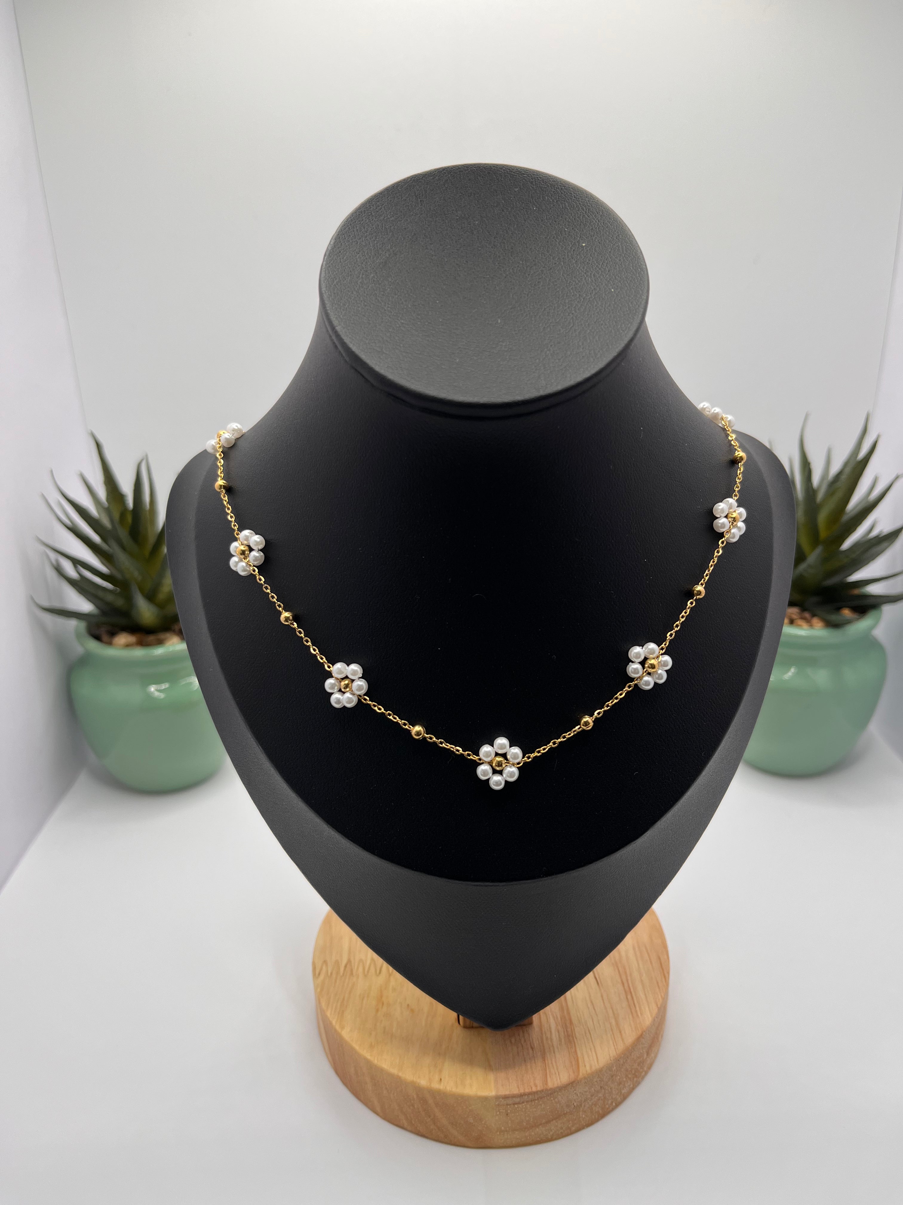 Collier pâquerettes en acier inoxydable