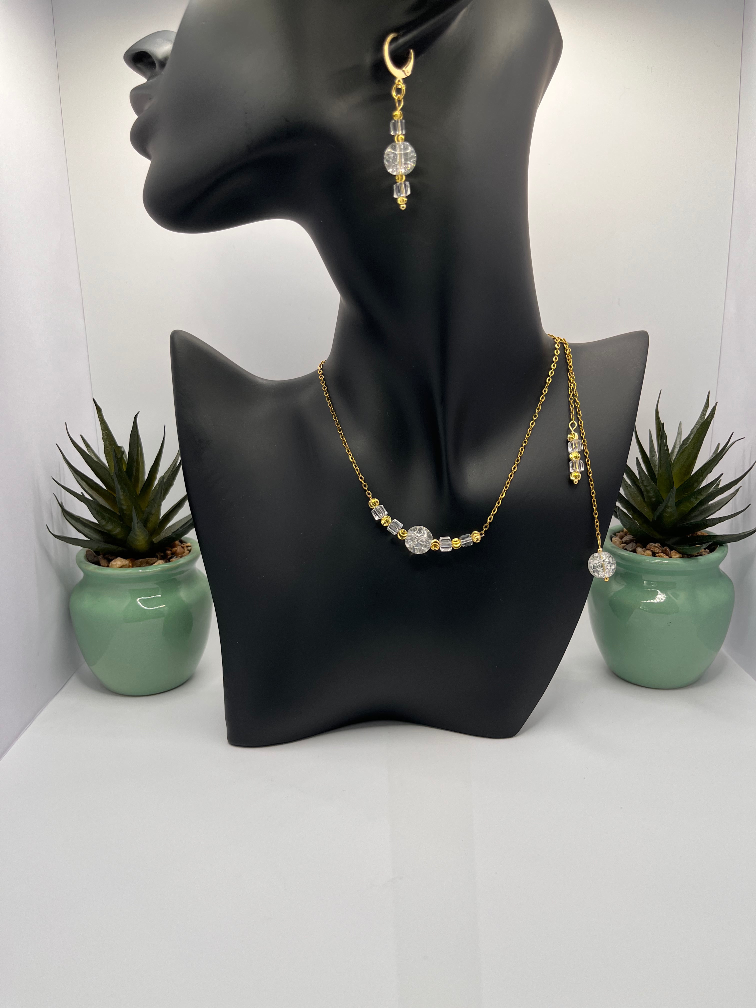 Boucles d'oreilles créoles perles de cristal